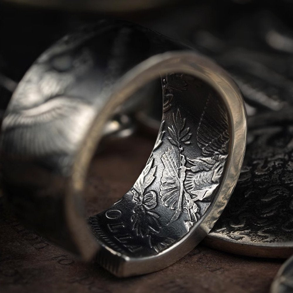 Men's Sterling Silver Morgan Dollar Coin Ring