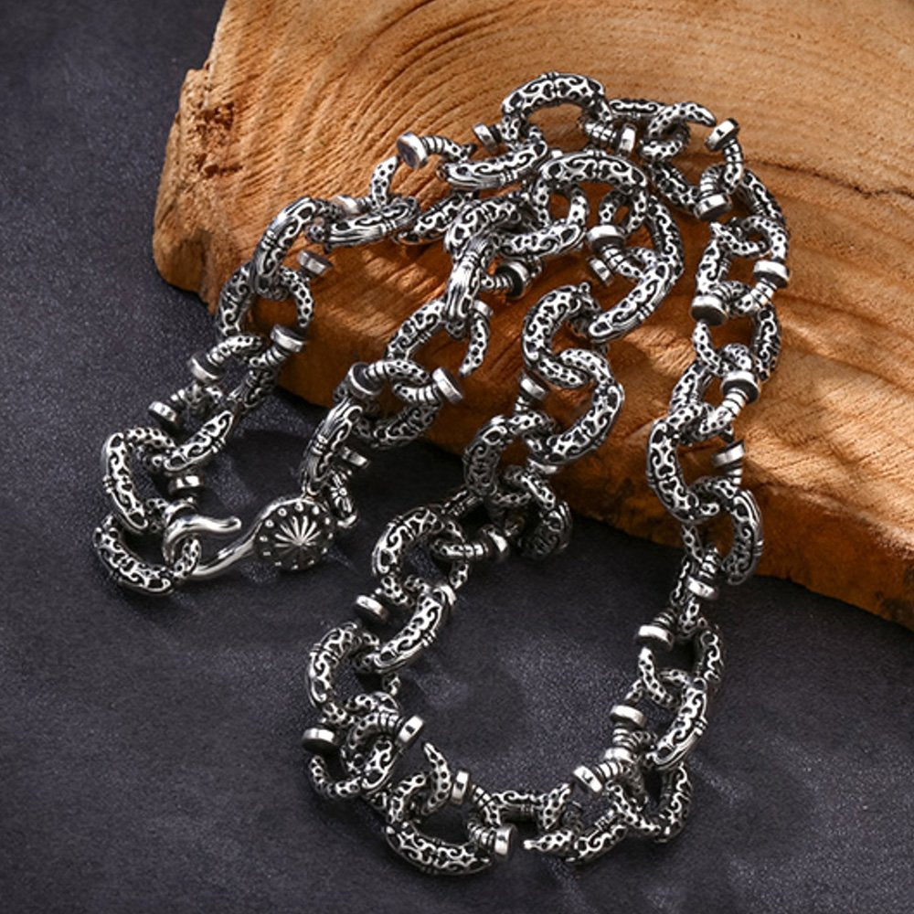 Men's Sterling Silver Nail Link Chain 18"-24"