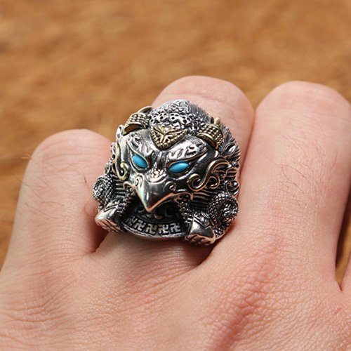 Men's Sterling Silver Native American Eagle Ring