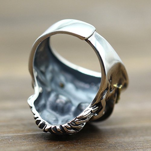 Men's Sterling Silver Old Captain Skull Ring