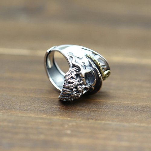 Men's Sterling Silver Old Captain Skull Ring