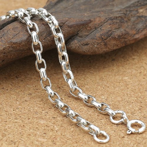 3 mm Men's Sterling Silver Oval Link Chain 18"-30”