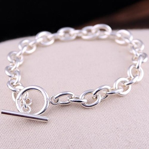 Men's Sterling Silver Oval Link Chain Bracelet