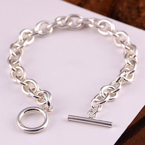 Men's Sterling Silver Oval Link Chain Bracelet