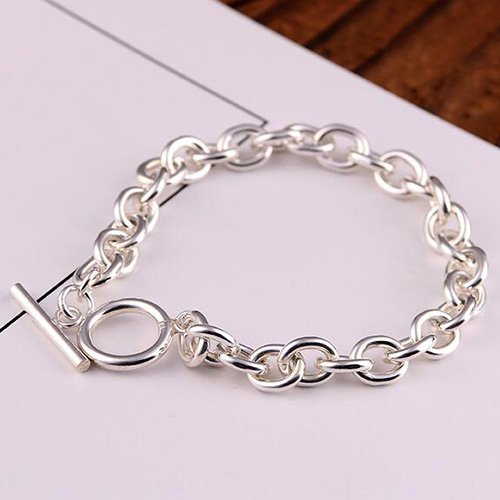 Men's Sterling Silver Oval Link Chain Bracelet