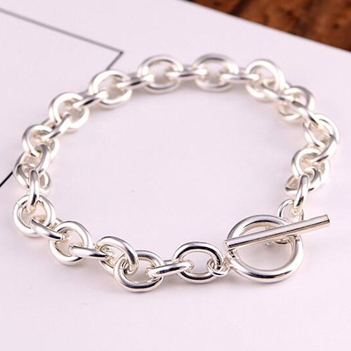 Men's Sterling Silver Oval Link Chain Bracelet