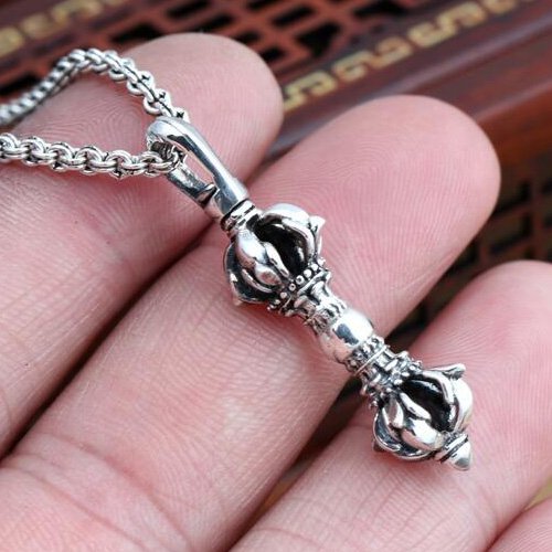 Men's Sterling Silver Pestle Pendant Necklace