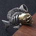 Men's Sterling Silver Piranha Pendant Necklace