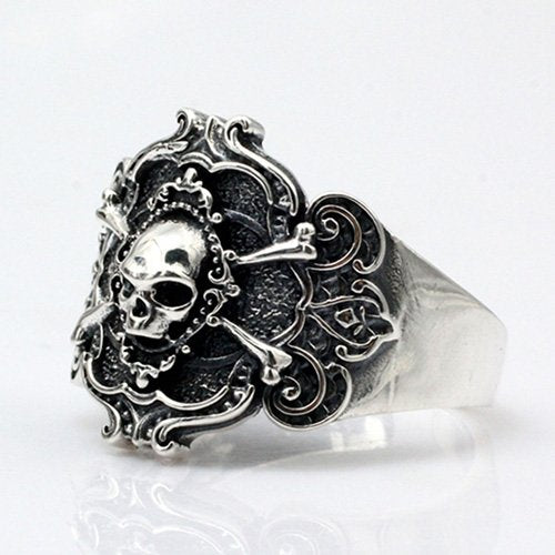 Men's Sterling Silver Pirate Skull Ring