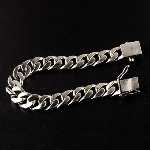 Men's Sterling Silver Plain Curb Chain Bracelet