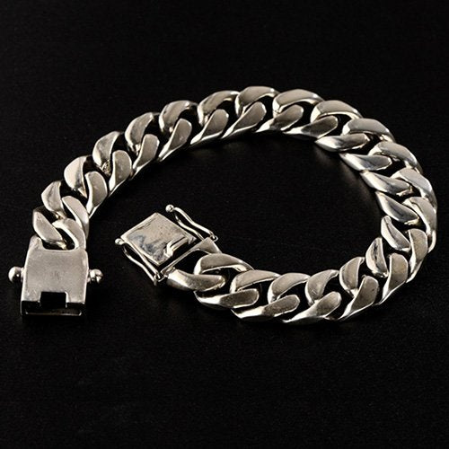 Men's Sterling Silver Plain Curb Chain Bracelet