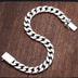 Men's Sterling Silver Plain Curb Chain Bracelet