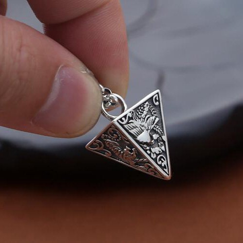 Men's Sterling Silver Pyramid Pendant Necklace