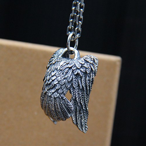 Men's Sterling Silver Raven Pendant Necklace