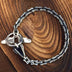 Men's Sterling Silver Raven Skull Chain Bracelet