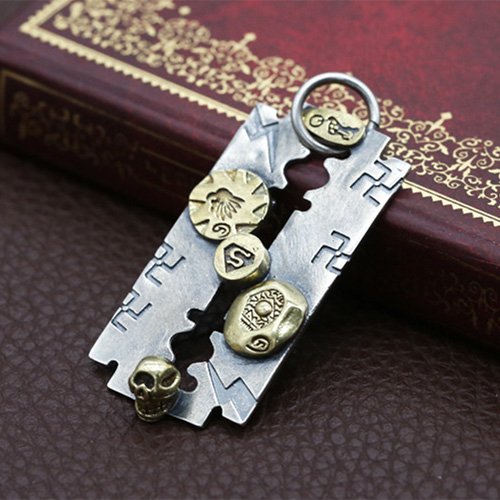 Men's Sterling Silver Razor Blade Necklace