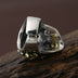Men's Sterling Silver Red Eyes Skull Ring