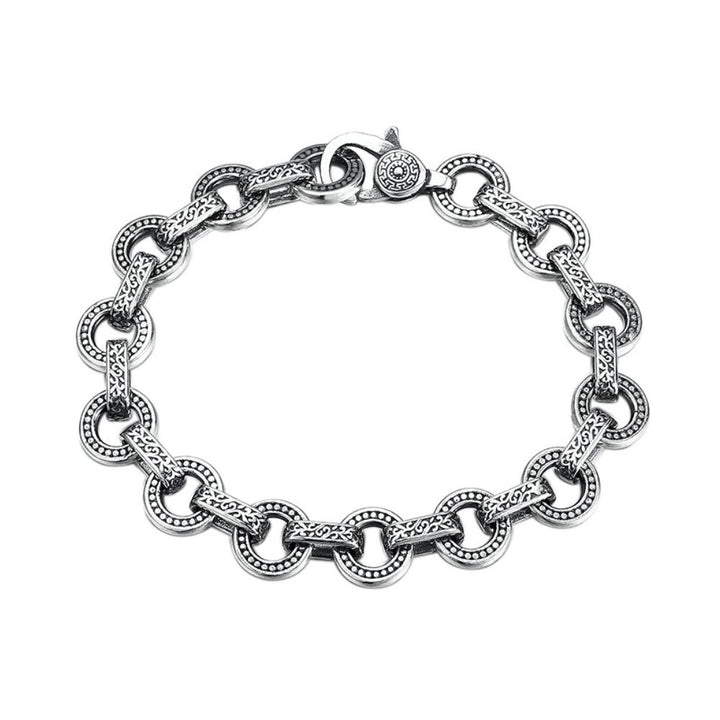 Men's Sterling Silver Rings Link Chain Bracelet