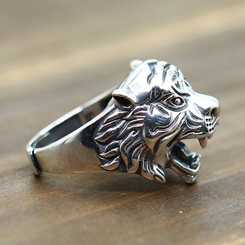 Men's Sterling Silver Roaring Tiger Ring