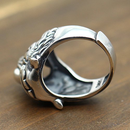 Men's Sterling Silver Roaring Tiger Ring