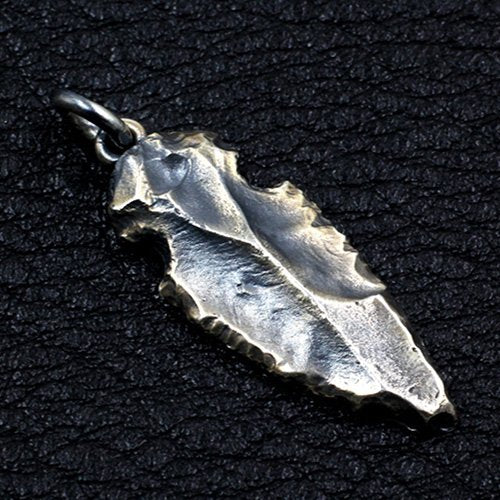 Men's Sterling Silver Rock Spearhead Necklace