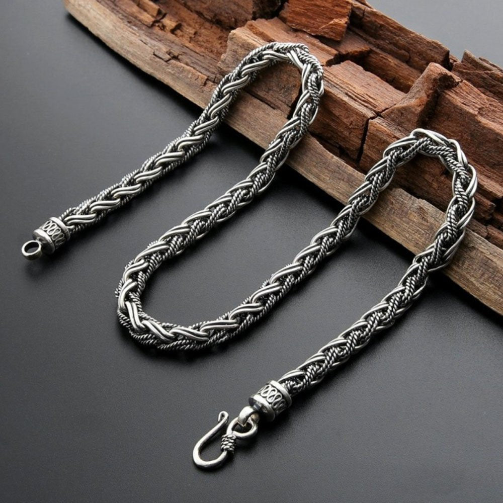 7 mm Men's Sterling Silver Rope Chain 20”-26”