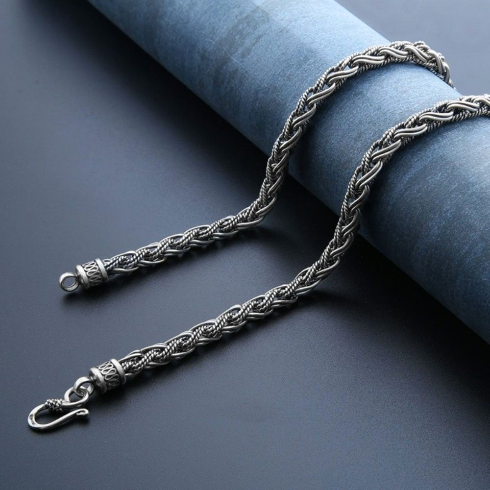 7 mm Men's Sterling Silver Rope Chain 20”-26”