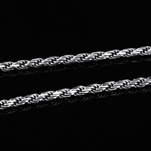 3 mm Men's Sterling Silver Rope Chain 18"-24"