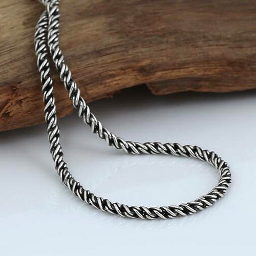 3 mm Men's Sterling Silver Rope Chain 18"-24"