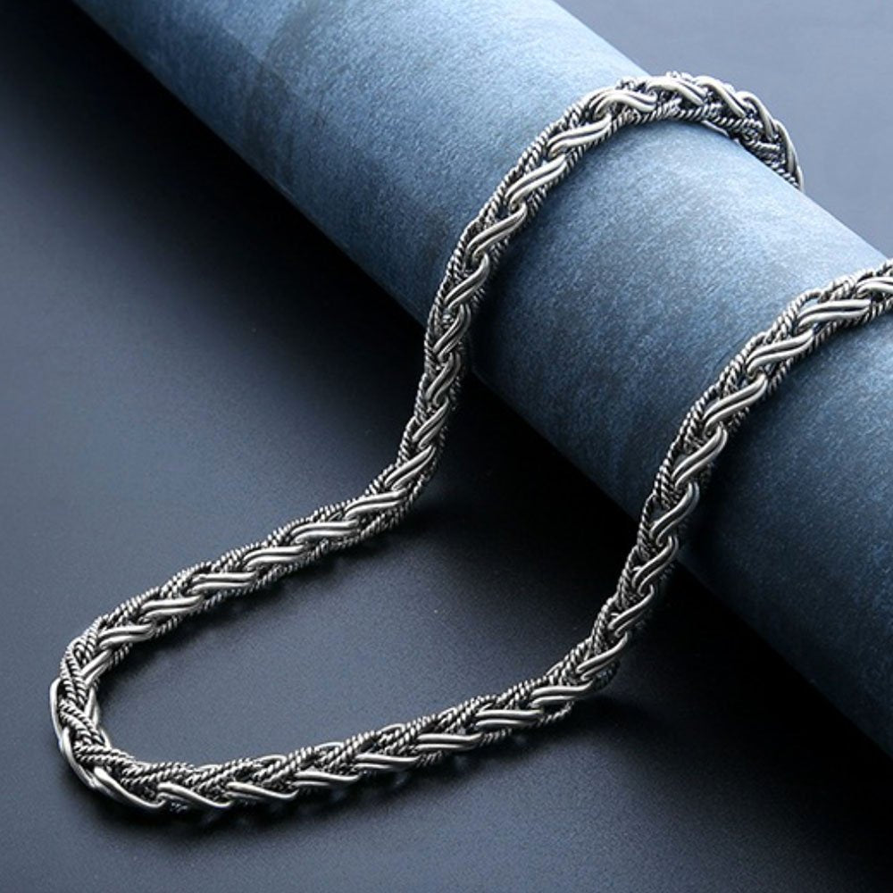 7 mm Men's Sterling Silver Rope Chain 20”-26”