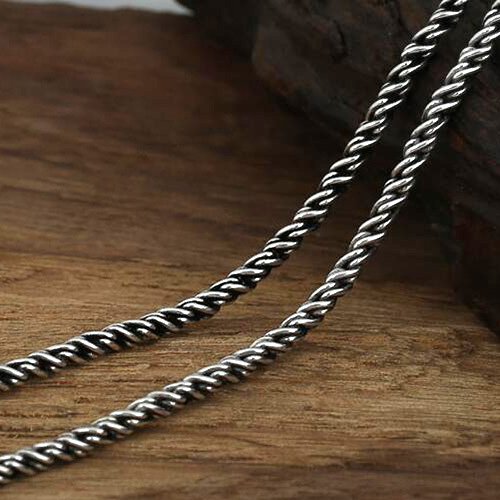 3 mm Men's Sterling Silver Rope Chain 18"-24"