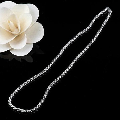 3 mm Men's Sterling Silver Rope Chain 18"-24"