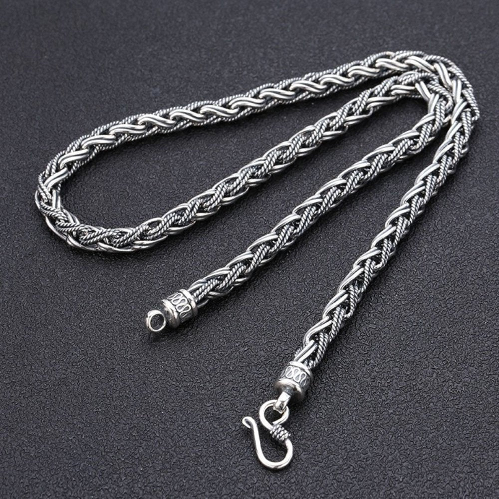 7 mm Men's Sterling Silver Rope Chain 20”-26”