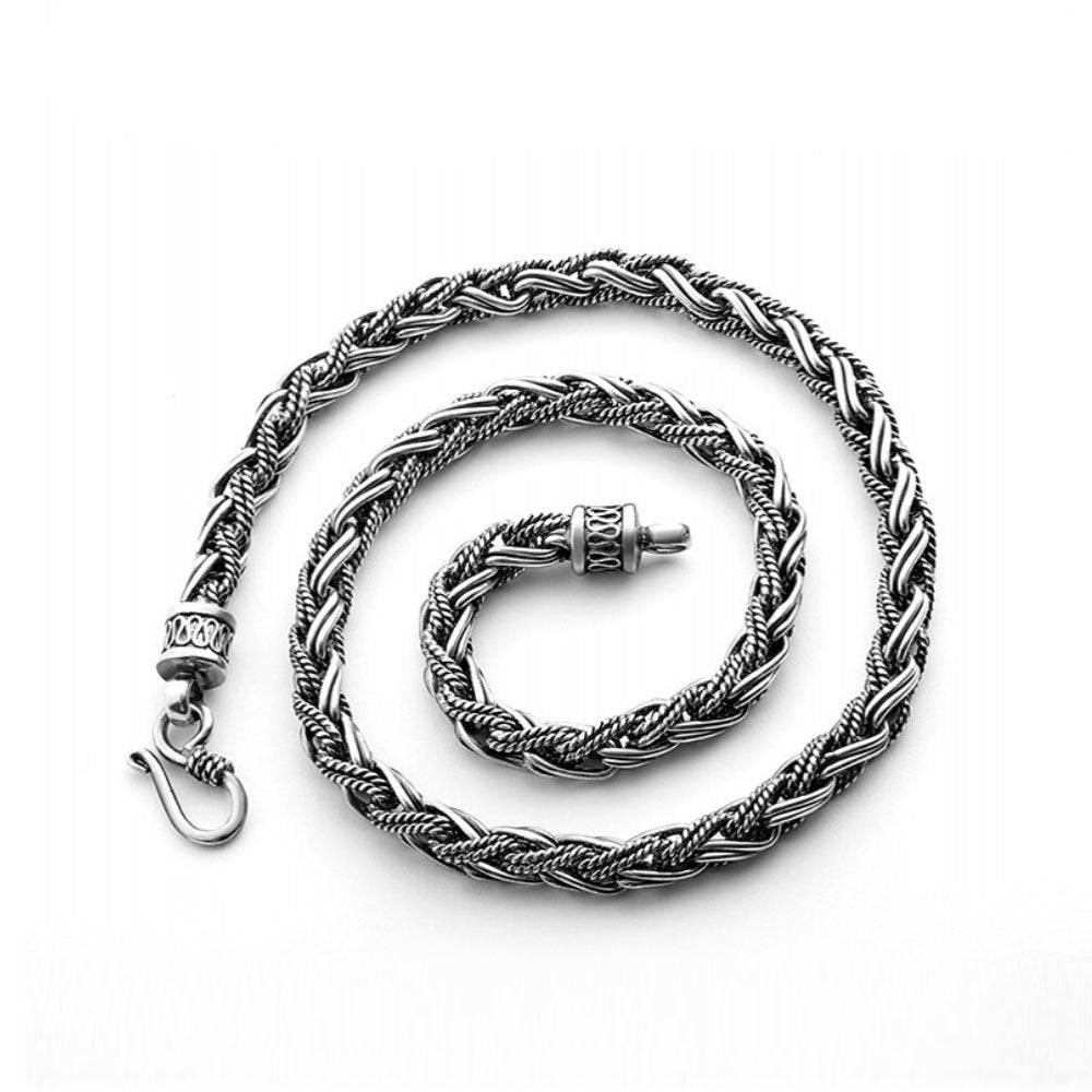 7 mm Men's Sterling Silver Rope Chain 20”-26”