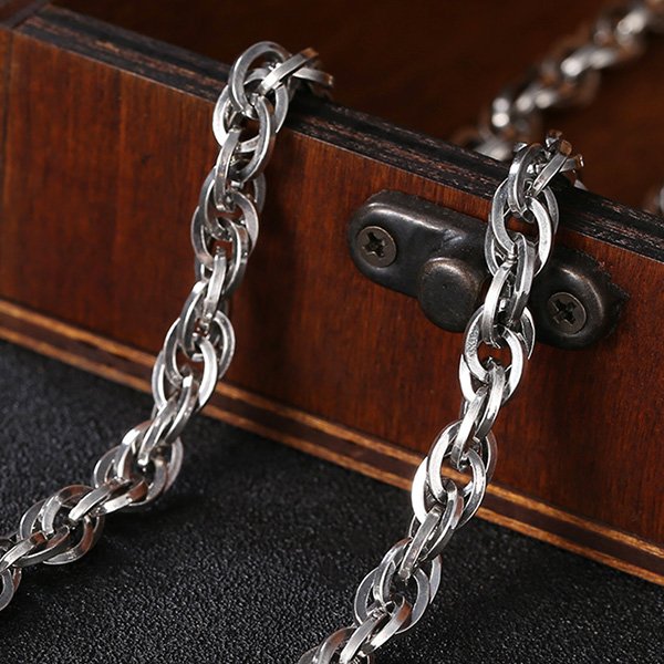 6.5 mm Men's Sterling Silver Rope Chain 22”