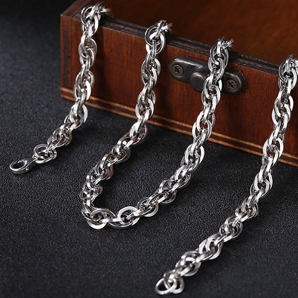 6.5 mm Men's Sterling Silver Rope Chain 22”