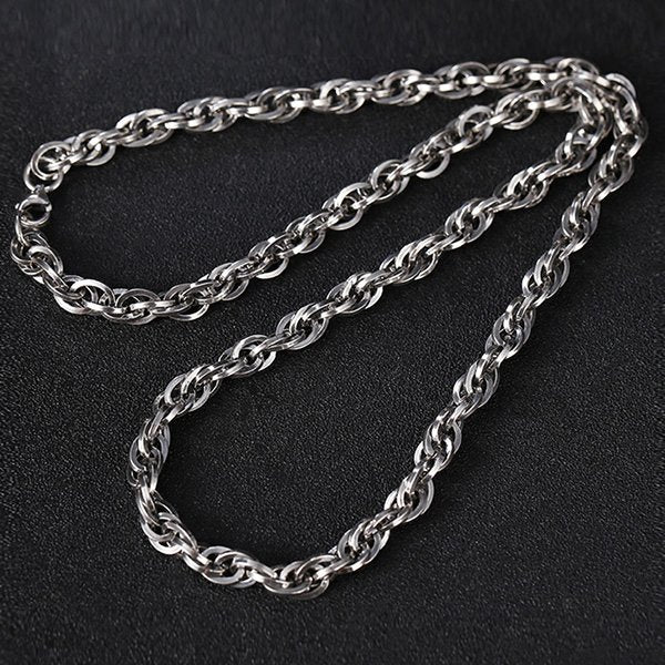 6.5 mm Men's Sterling Silver Rope Chain 22”