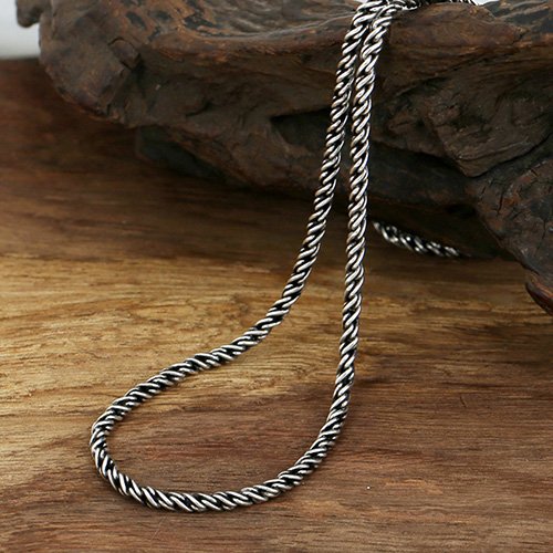 3 mm Men's Sterling Silver Rope Chain 18"-24"