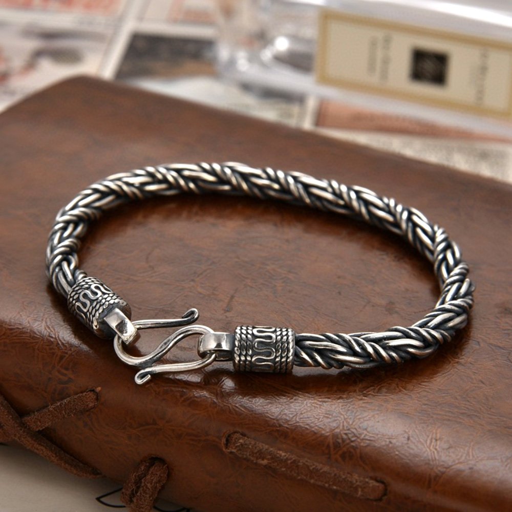 Men's Sterling Silver Rope Chain Bracelet