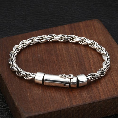 Men's Sterling Silver Rope Chain Bracelet