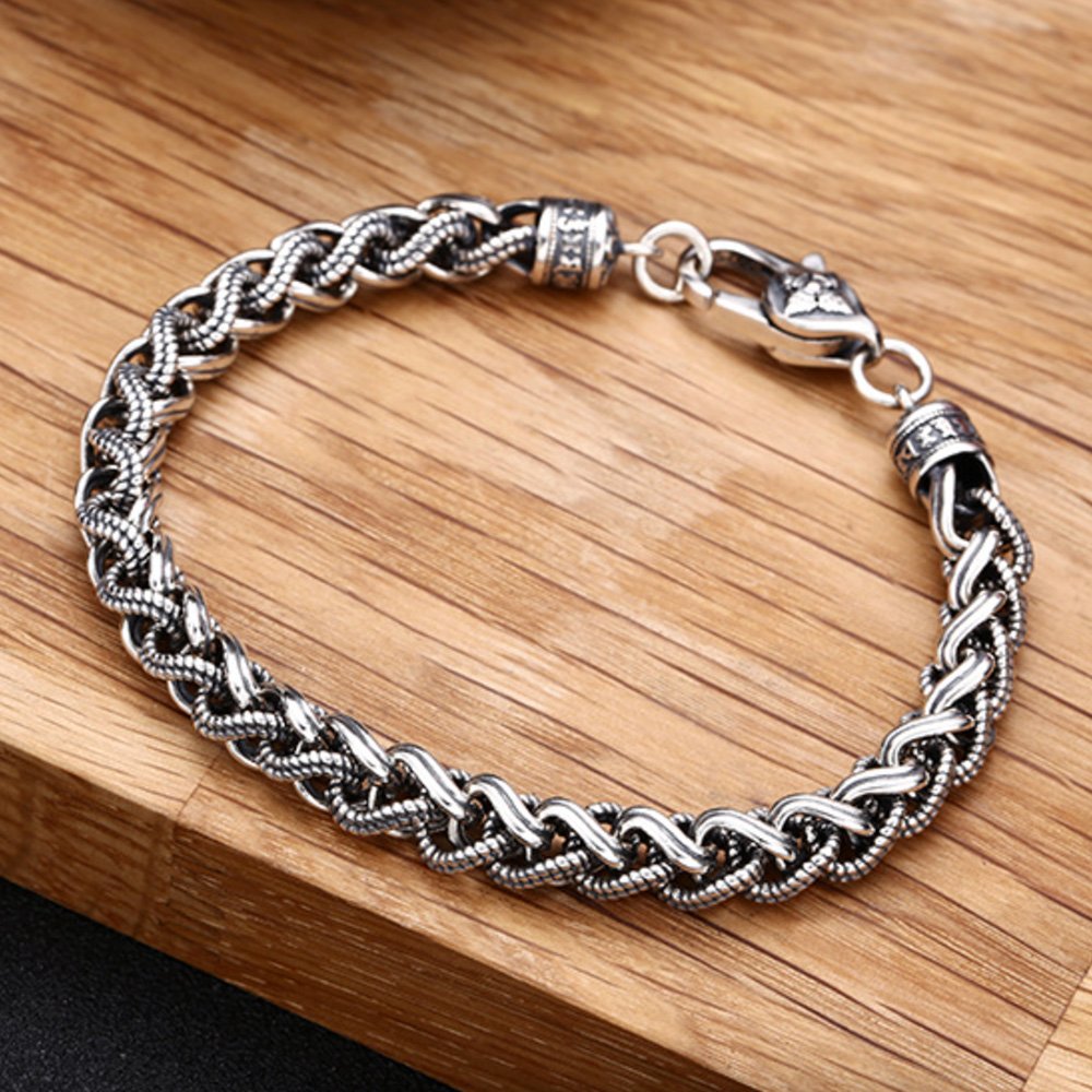 Men's Sterling Silver Rope Chain Bracelet