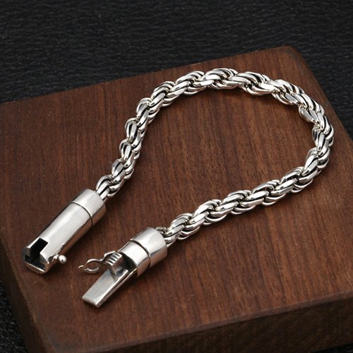 Men's Sterling Silver Rope Chain Bracelet