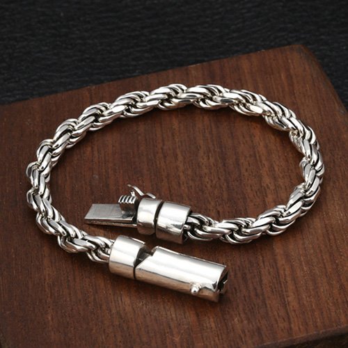 Men's Sterling Silver Rope Chain Bracelet