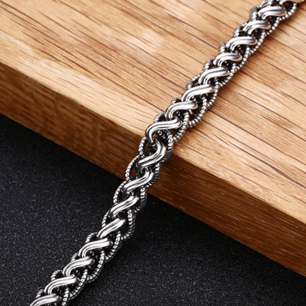 Men's Sterling Silver Rope Chain Bracelet