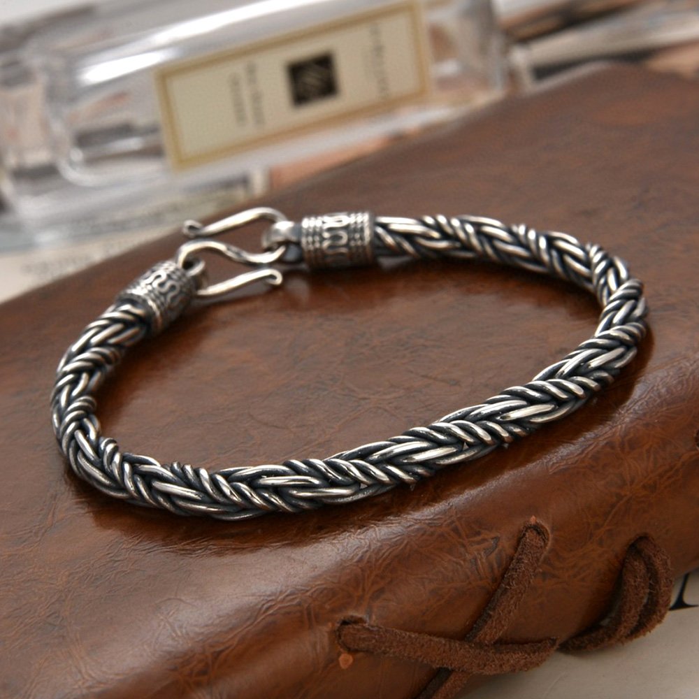 Men's Sterling Silver Rope Chain Bracelet