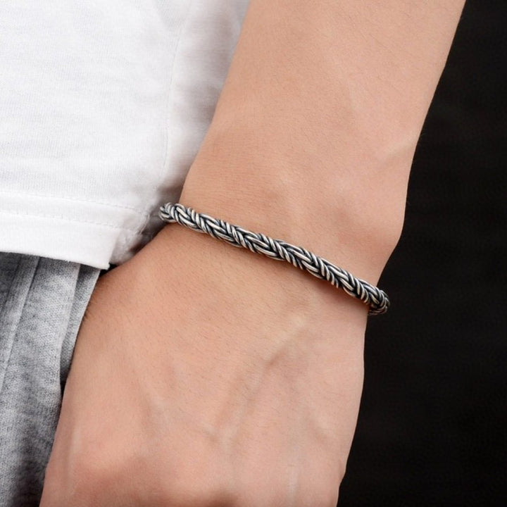 Men's Sterling Silver Rope Chain Bracelet