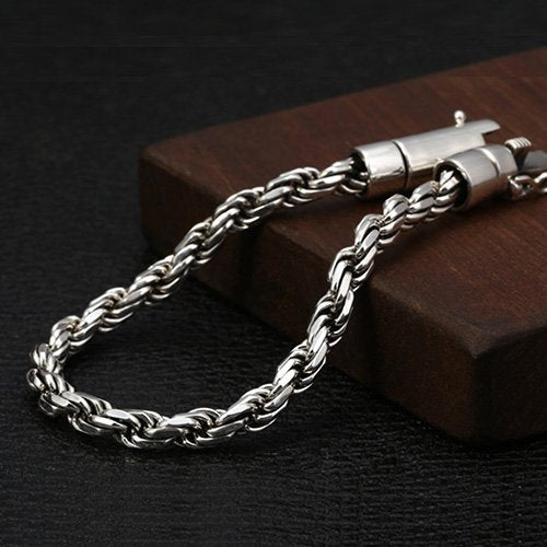 Men's Sterling Silver Rope Chain Bracelet