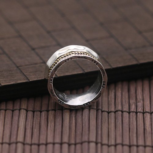 Men's Sterling Silver Rope Pattern Band Ring