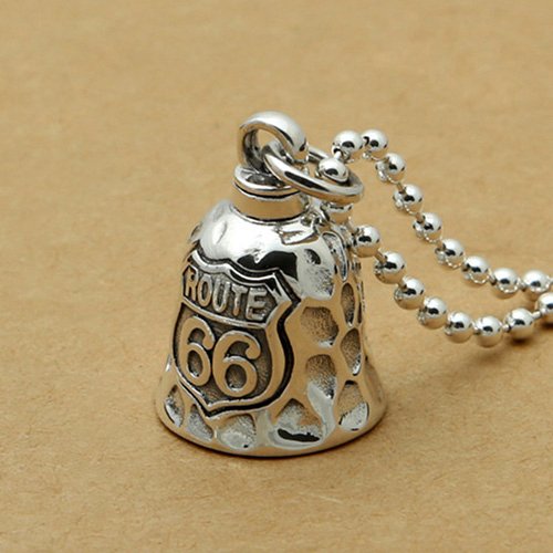 Men's Sterling Silver Route 66 Bell Necklace