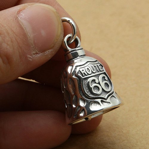 Men's Sterling Silver Route 66 Bell Necklace